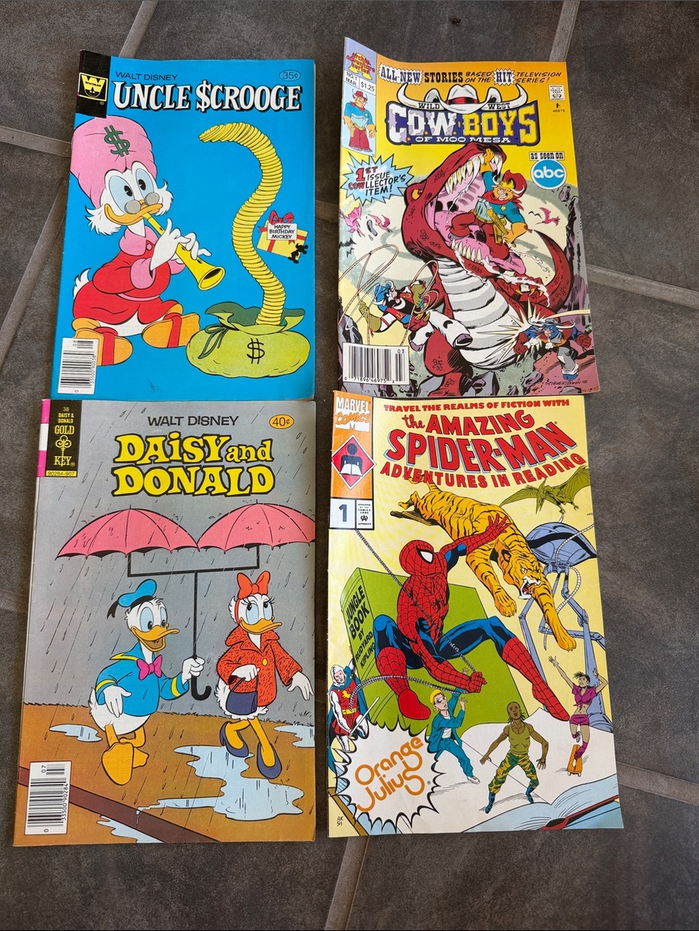 Vintage Comic Book Bundle Disney & Marvel & cowboys of Moon Mesa, Spider-Man